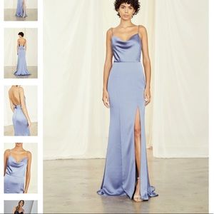 Amsale Long Bridesmaid Dress Chloe in Slate